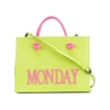 Alberta Ferretti Rainbow Week Fluo Shopping Bag In Yellow,pink,fuchsia