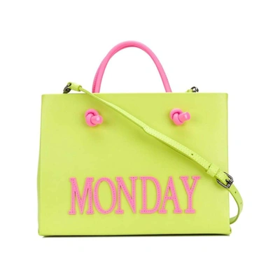 Alberta Ferretti Rainbow Week Fluo Shopping Bag In Yellow,pink,fuchsia