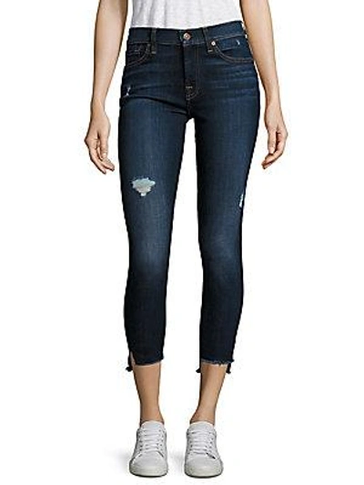 7 For All Mankind The Ankle Skinny Jeans In Blue