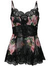 Dolce & Gabbana Lace Detail Floral Print Vest Top