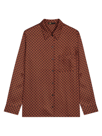 Maje Mini Clover Printed Satin Shirt