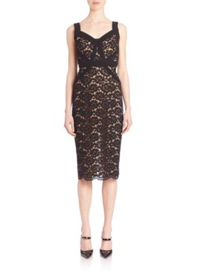 Michael Kors Lace Sheath Dress In Black