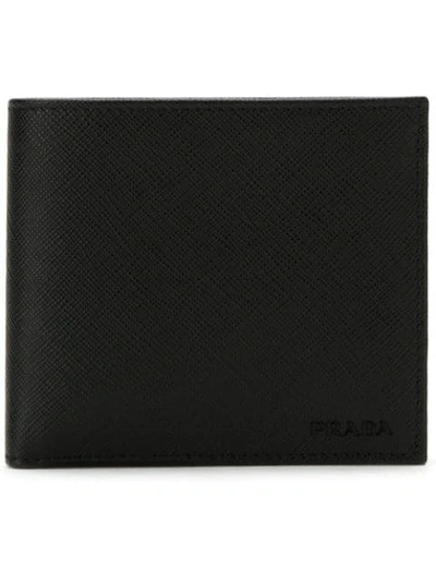 Prada Leather Wallet In F0002 Black