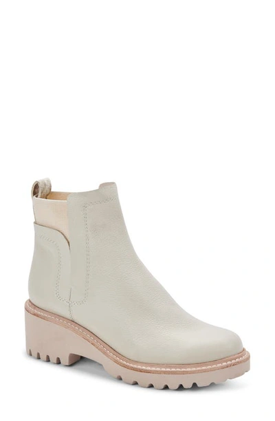Dolce Vita Huey H20 Waterproof Bootie In Off White Leather In Multi