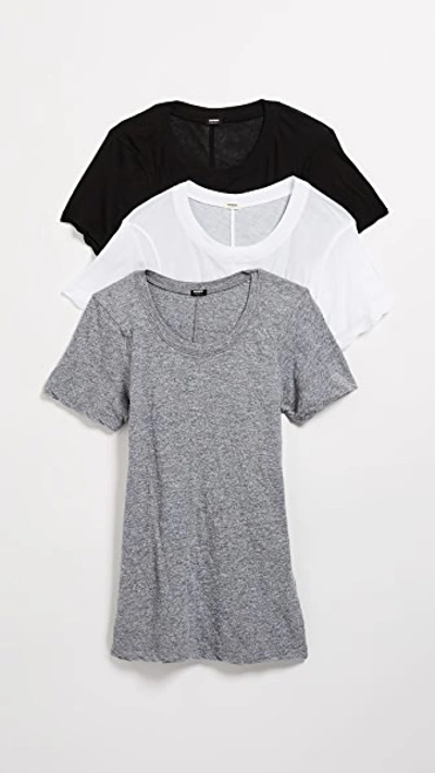 Monrow Crew Neck Tee 3 Pack In Multi