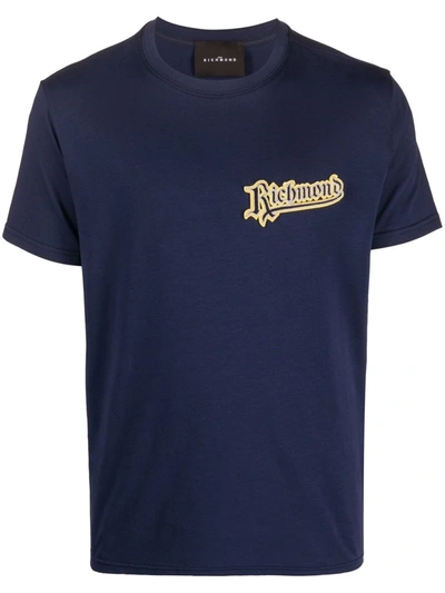 John Richmond Logo-patch T-shirt In Blau