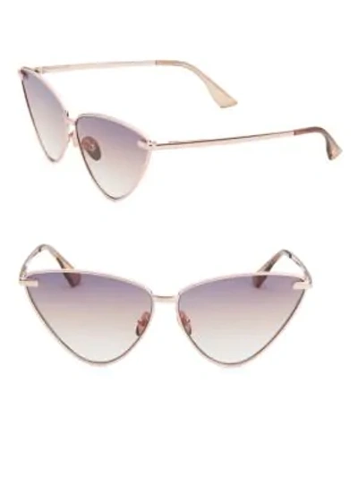 Le Specs Nero Angled Metal Cat-eye Gradient Sunglasses In Rose Gold