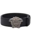 Versace Medusa Metal Buckle Belt In Black