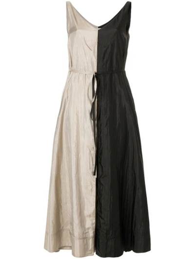 Nina Ricci Parachute Dress In Black/linen