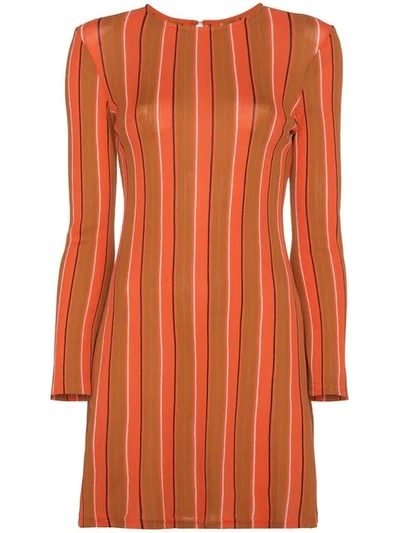 Simon Miller Capo Metallic Stripe Knit Tunic Dress In Orange