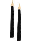 Saint Laurent Loulou Tassel Duster Earrings In Black