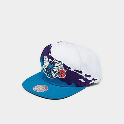Mitchell And Ness Mitchell & Ness Charlotte Hornets Nba Paintbrush Snapback Hat In Green/purple