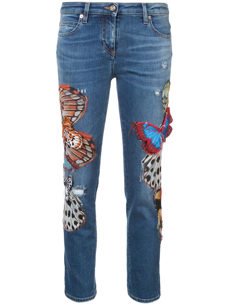 roberto cavalli sandblasted jeans