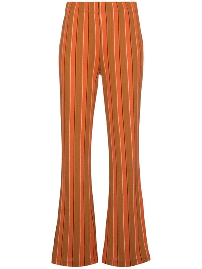 Simon Miller Cyrene Striped Cotton-blend Flared Pants In Yellow&orange