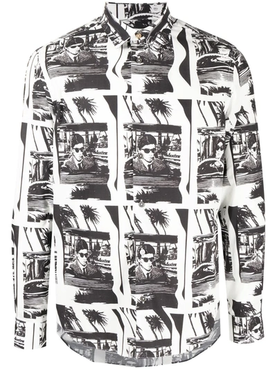 Ps By Paul Smith Photographic-print Long-sleeved Shirt In White