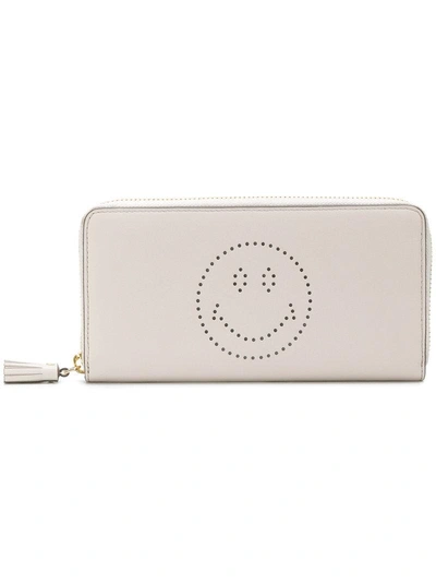 Anya Hindmarch Large Smiley Wallet In Neutrals