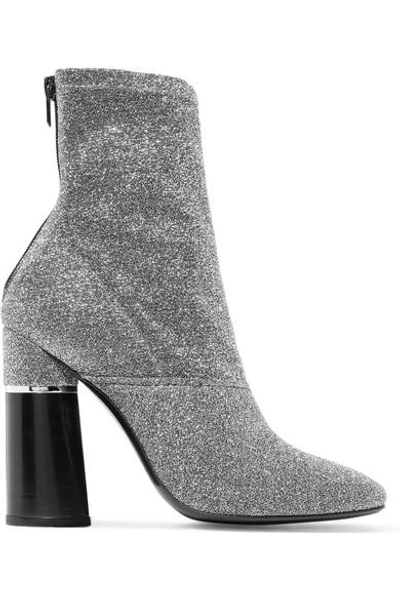 3.1 Phillip Lim / フィリップ リム Kyoto Metallic Stretch-knit Sock Boots In Silver