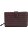 Bottega Veneta Dark Barolo Intrecciato Nappa Continental Wallet In Brown