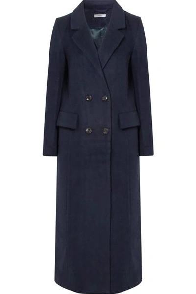 Ganni Abbey Wool Blend Double Breasted Coat In Navy | ModeSens
