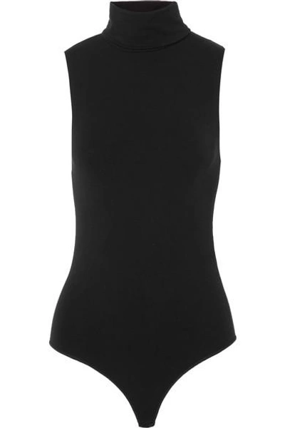 Wolford Stretch Modal-blend Turtleneck Bodysuit In Black