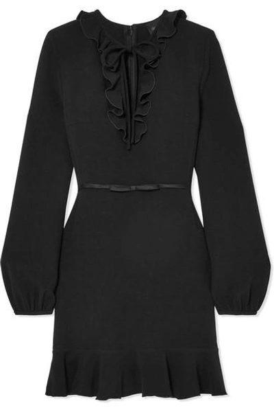 Giambattista Valli Ruffled Crepe Mini Dress In Black