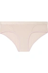 Skin Tulle-trimmed Stretch-organic Pima Cotton Jersey Briefs In Pastel Pink