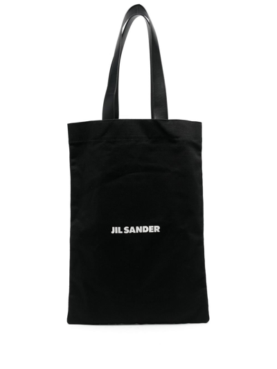 Jil Sander Logo印花托特包 In Black