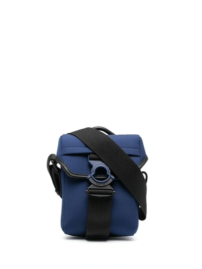 Moncler Logo-print Shoulder Bag In Blue