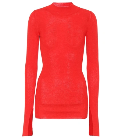 Stella Mccartney Cotton And Alpaca-blend Sweater In Red