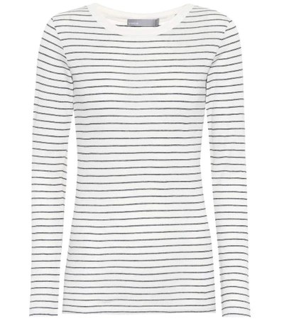 Vince Striped Cotton Shirt In Neutrals