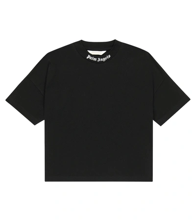 Palm Angels Kids' Black Logo Cotton T-shirt