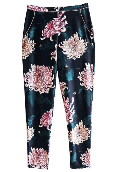 Fleur Du Mal Printed Pajama Pant In Black