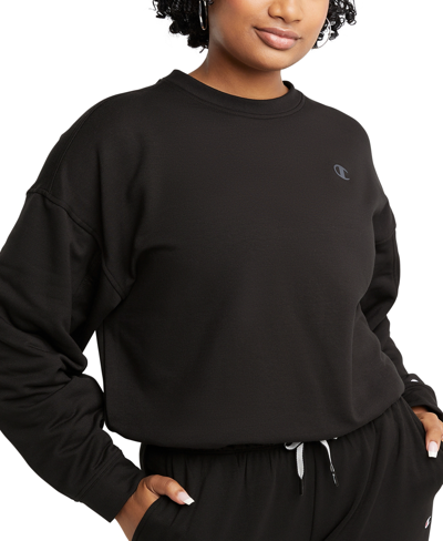 Champion Soft Touch Drawstring Sweatshirt In Black