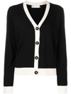 Tory Burch Colorblock Button-down Cashmere Cardigan In Multicolor