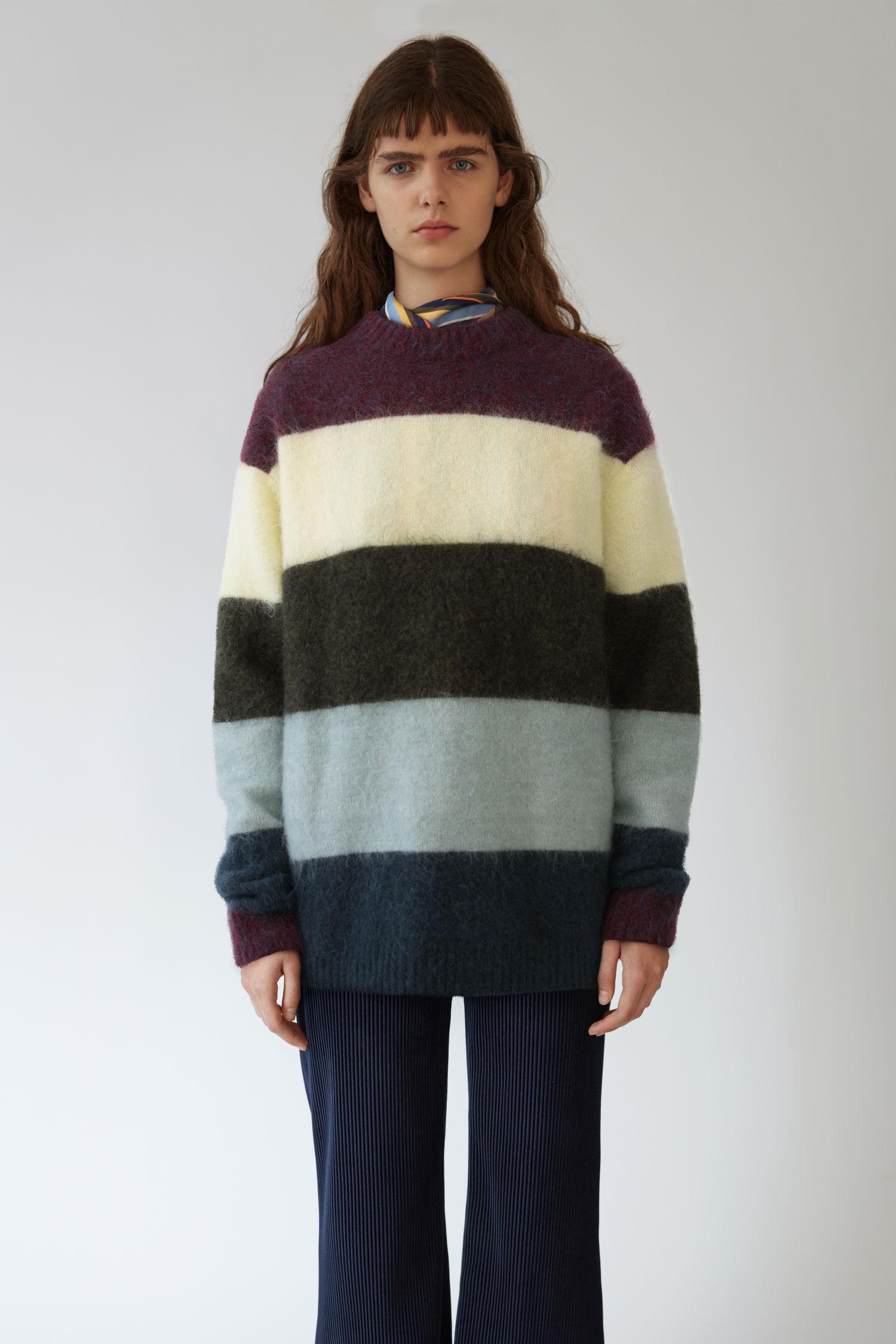 Acne Studios Striped Sweater Burgundy Mélange Stripe Mix | ModeSens
