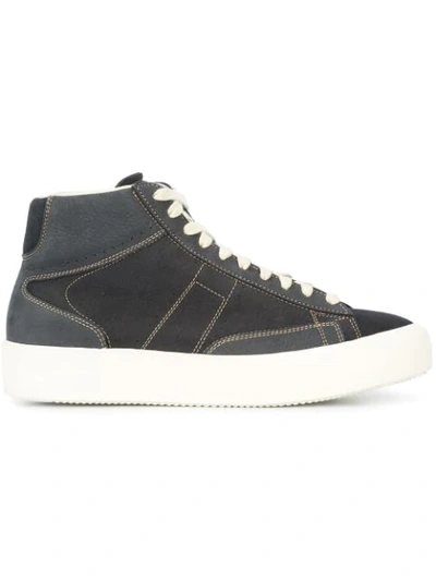 Maison Margiela Mid Patchwork Black/blue Leather Sneakers