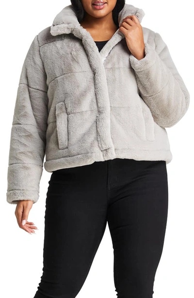 Estelle Geneva Faux Fur Jacket In Grey