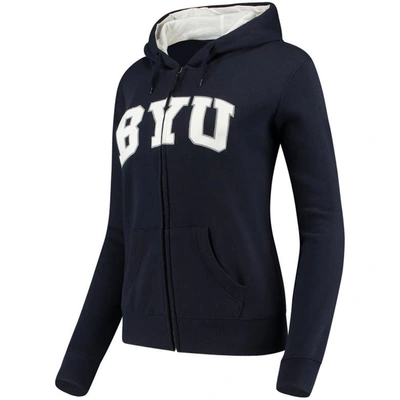 Colosseum Stadium Athletic Navy Byu Cougars Arched Name Full-zip Hoodie