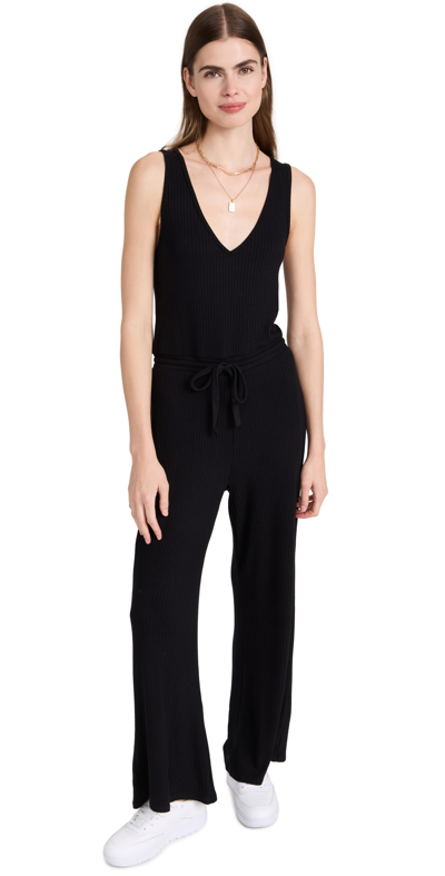 Beyond Yoga Jetsetter Rib Jumpsuit In Black