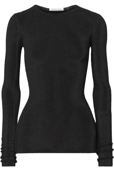 Helmut Lang Open-knit Cotton Top In Black