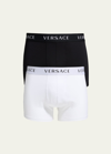 Versace Men's 2-pack Long Boxer Briefs In Multicolor