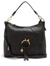 See By Chloé See By Chloe Joan Large Leather And Suede Shoulder Bag In Black/gold