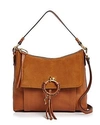 See By Chloé See By Chloe Joan Medium Suede & Leather Hobo In Caramelo/gold
