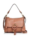 See By Chloé Ring Medium Coated Leather Shoulder Bag In Cheek/gold