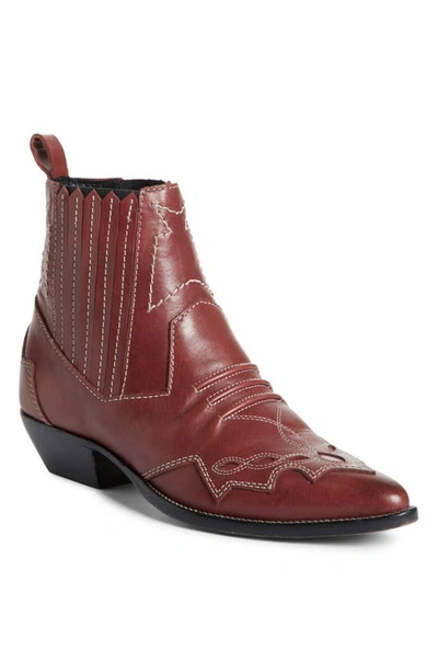 Roseanna Tucson Suede Ankle Boots In Bordeaux
