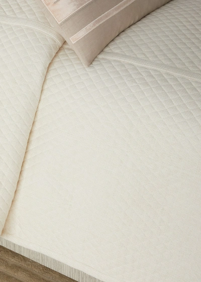 Lili Alessandra Cairo Diamond Quilted King Coverlet In Ivory
