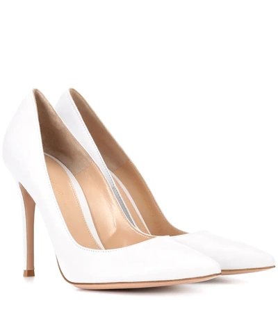 Gianvito Rossi White Patent Gianvito Pumps