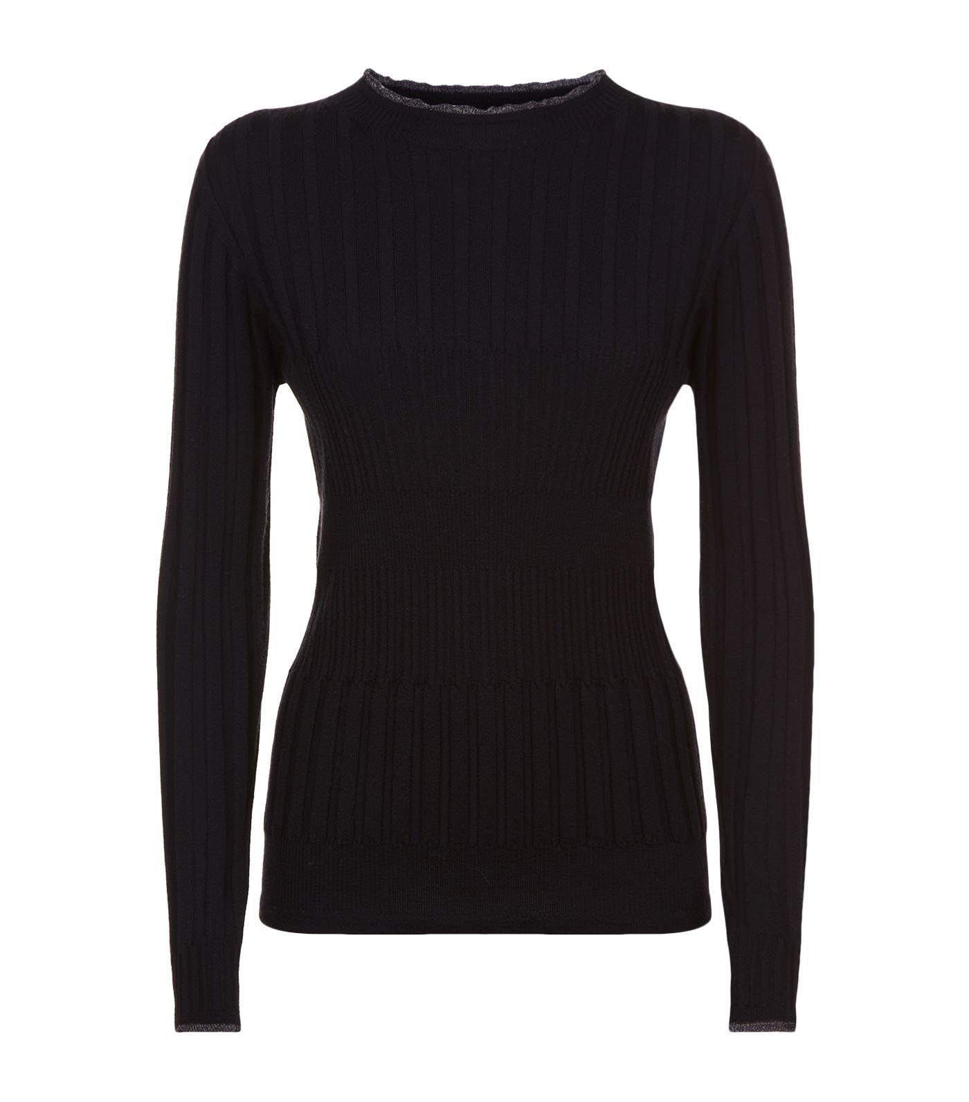 Ribbed Sweater In Black