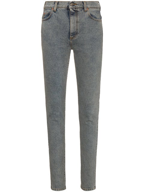 Gucci Stamp Print Skinny Jeans In Blue | ModeSens
