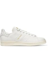 Adidas Originals Stan Smith Snake Effect-trimmed Leather Sneakers In White